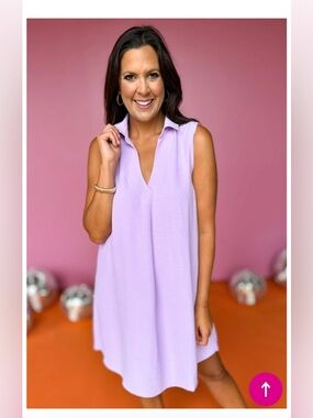 SSYS The Maggie
Sleeveless Collared Crepe Dress In Lavender NWOT Medium